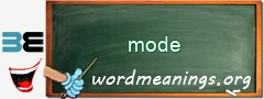 WordMeaning blackboard for mode